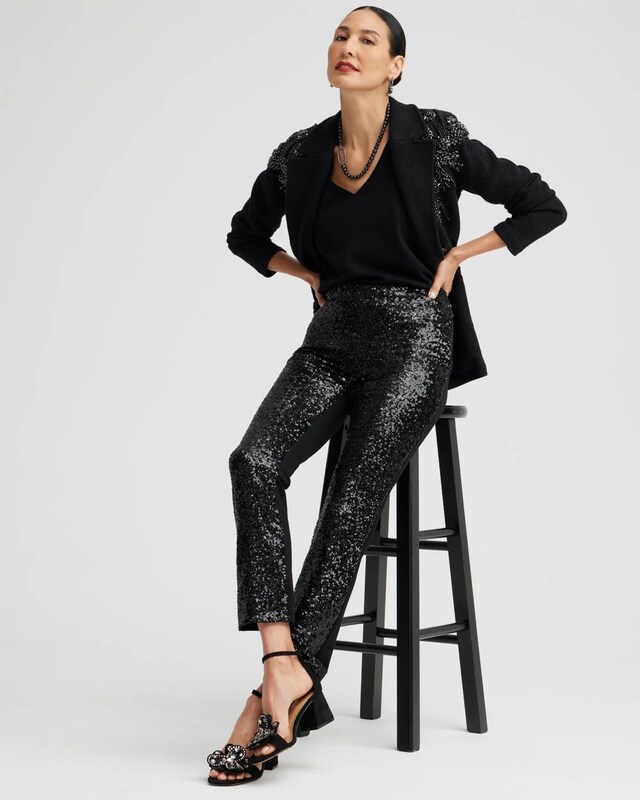 Juliet Sequin Front Ankle Pants - image 2